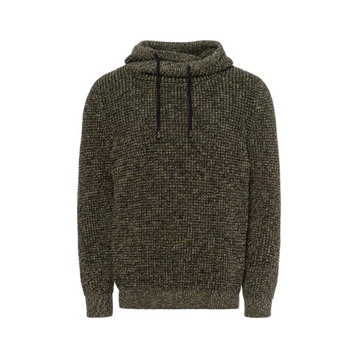 Ragman Męski sweter z kapturem Mężczyźni Bawełna zielony jednolity ze sklepu vangraaf w kategorii Bluzy męskie - zdjęcie 175397294