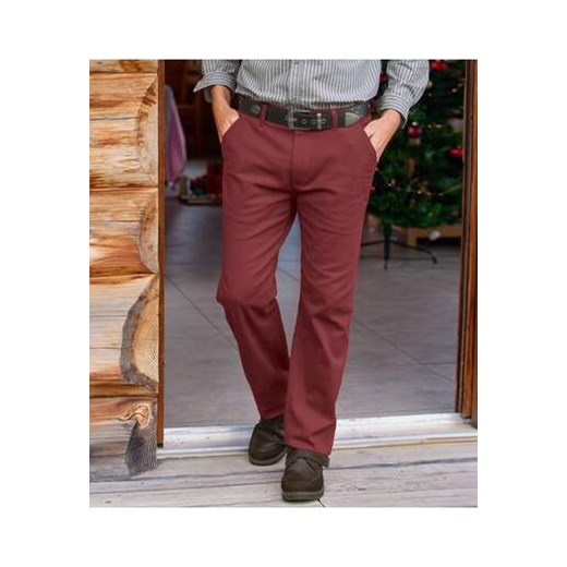 Bordowe spodnie chino ze stretchem ze sklepu Atlas For Men w kategorii Spodnie męskie - zdjęcie 175397342