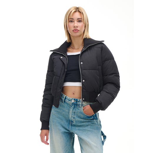 Cropp - Czarna pikowana kurtka puffer - czarny Cropp M Cropp