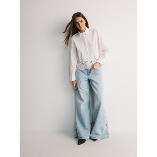 Reserved - Koszula z koronką - złamana biel Reserved XS Reserved