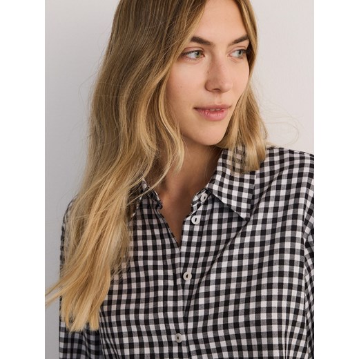 Reserved - Bawełniana koszula w kratę - czarny Reserved XXL Reserved
