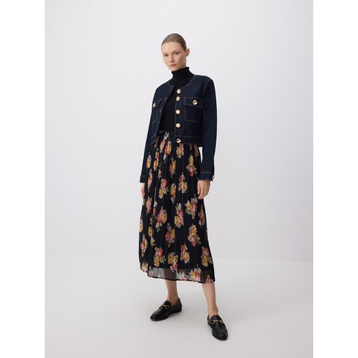 Reserved - Plisowana spódnica midi - wielobarwny Reserved S Reserved