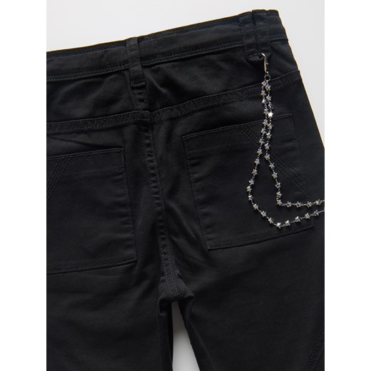 Reserved - Spodnie z łańcuszkiem - czarny Reserved 158 (12 lat) Reserved