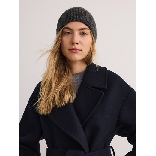 Reserved - Płaszcz z wełną - granatowy Reserved L Reserved