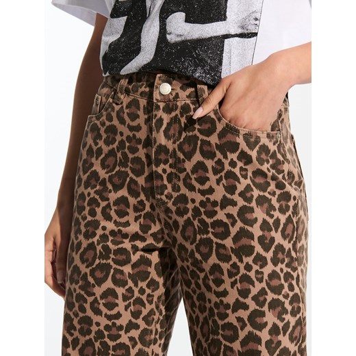 Sinsay - Jeansy wide leg - brązowy Sinsay 40 Sinsay