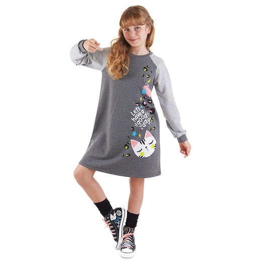 Denokids Sukienka &quot;Wild Cat&quot; w kolorze antracytowym ze sklepu Limango Polska w kategorii Sukienki dziewczęce - zdjęcie 175404292