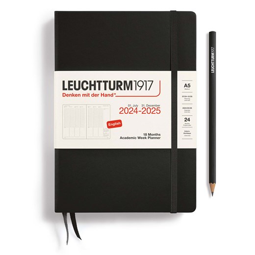 LEUCHTTURM1917 Akademicki kalendarz tygodniowy w kolorze czarnym 14,5 x 21 cm, Leuchtturm1917 onesize okazyjna cena Limango Polska