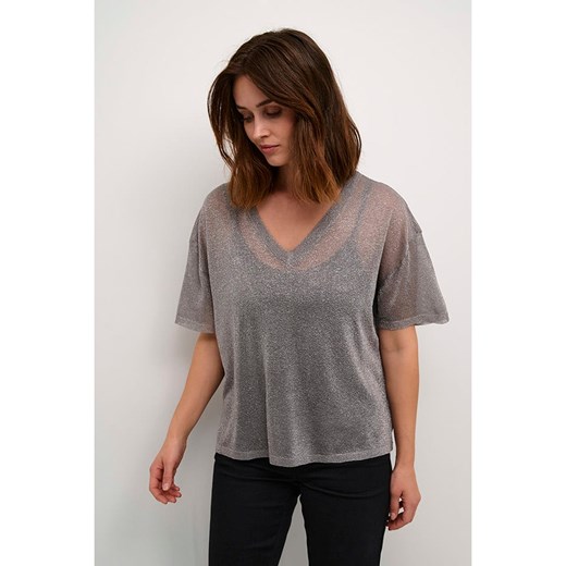 Kaffe Sweter w kolorze srebrnym Kaffe XXL Limango Polska wyprzedaż