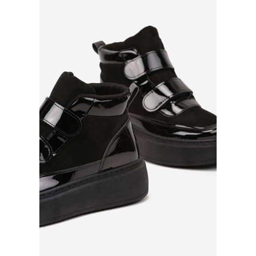 Czarne Botki w Stylu Sneakersów na Platformie z Zapięciem na Rzep Savalithe Renee 41 promocyjna cena renee.pl