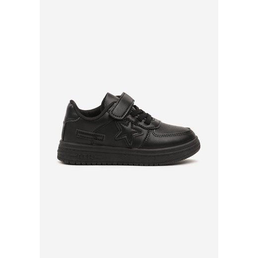 Czarne Sznurowane Buty Sportowe Sneakersy na Płaskiej Podeszwie Ozdobione Gwiazdką Sianis ze sklepu renee.pl w kategorii Buty sportowe dziecięce - zdjęcie 175408074