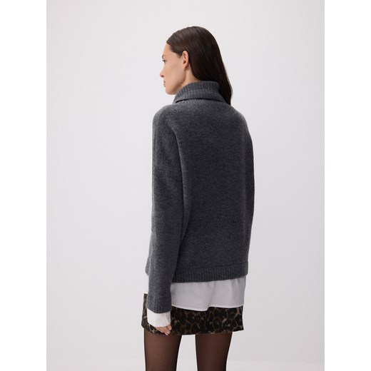 Reserved - Sweter z golfem - ciemnoszary Reserved L Reserved