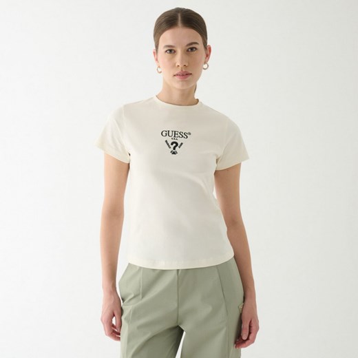 Damski t-shirt z nadrukiem Guess Colette - biały Guess M Sportstylestory.com