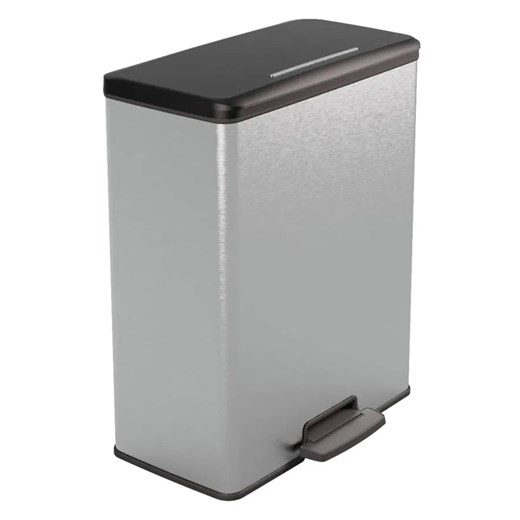 Podwójny srebrny kosz na śmieci z pedałem T2-F11 ze sklepu Edinos.pl w kategorii Dom - zdjęcie 175410294