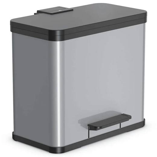 Trzykomorowy srebrny kosz na śmieci G3-C15 - id: 46052 - marki Elior - 175410313 Trzykomorowy srebrny kosz na śmieci G3-C15 ze sklepu Edinos.pl w kategorii Dom - zdjęcie 175410313