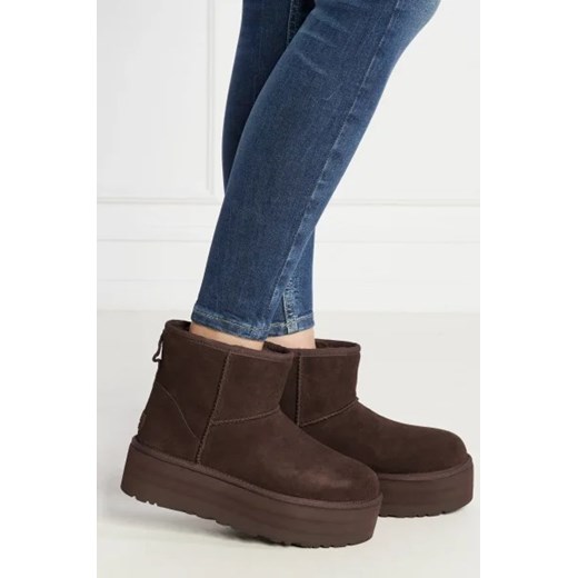 UGG Skórzane śniegowce Classic Mini Platform | z dodatkiem wełny 38 Gomez Fashion Store