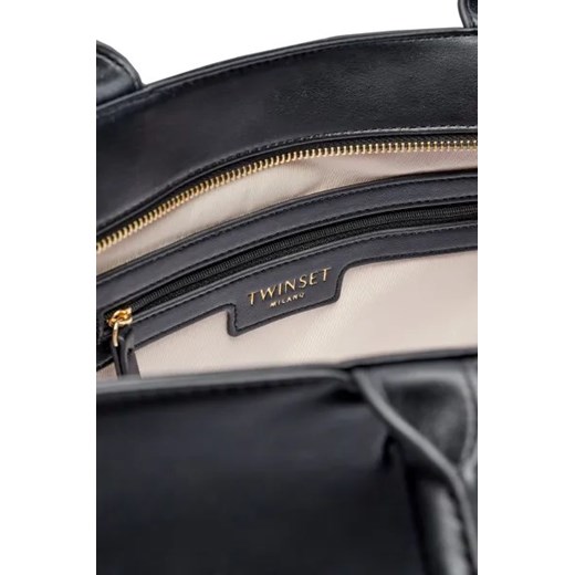 Shopper bag Twinset elegancka ze skóry ekologicznej na ramię duża matowa