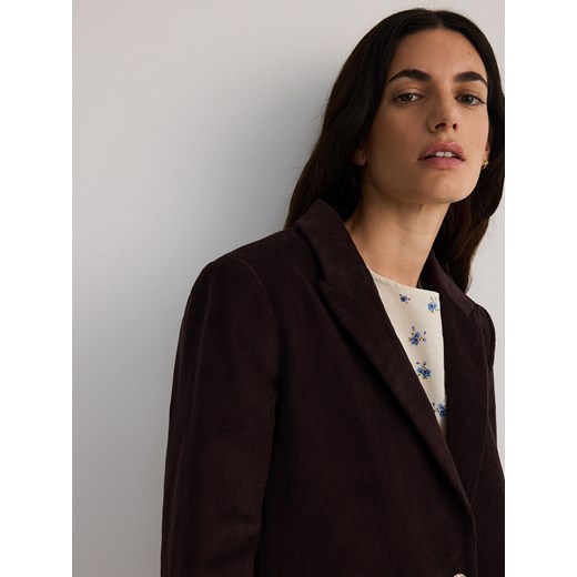 Reserved - Sztruksowa marynarka - mahoniowy Reserved L Reserved