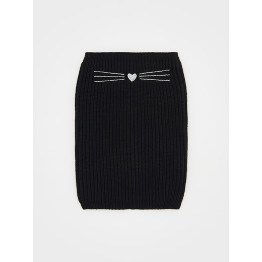 Reserved - Komin z haftowanym kotem - czarny ze sklepu Reserved w kategorii Szaliki dziecięce - zdjęcie 175418760