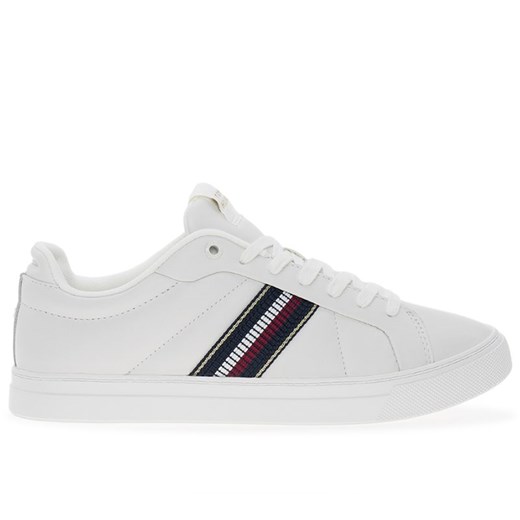 Buty damskie Tommy Hilfiger Icon Court Sneakers Stripes FW0FW08110-YBL - białe ze sklepu streetstyle24.pl w kategorii Trampki damskie - zdjęcie 175418991