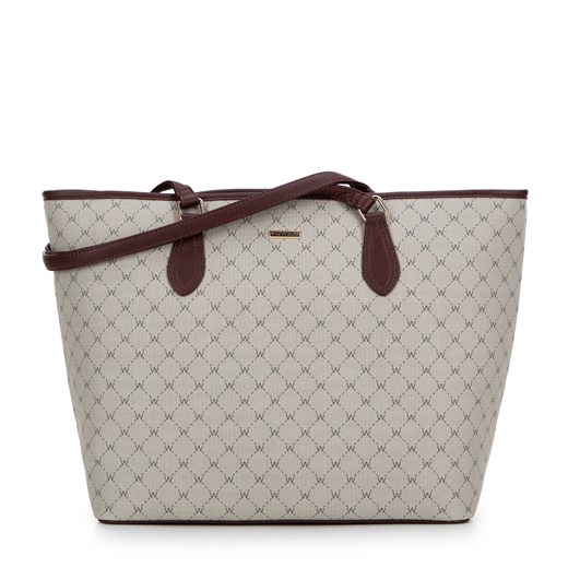 Damska shopperka w monogram beżowa ze sklepu WITTCHEN w kategorii Torby Shopper bag - zdjęcie 175419952