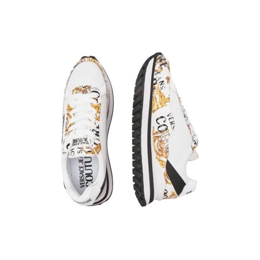 Wielokolorowe buty sportowe męskie Versace Jeans sznurowane z tkaniny na wiosnę