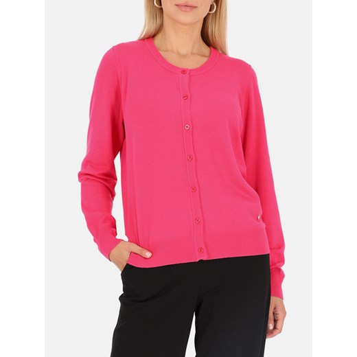 Różowy damski kardigan Smashed Lemon 24633 ze sklepu Eye For Fashion w kategorii Swetry damskie - zdjęcie 175421460
