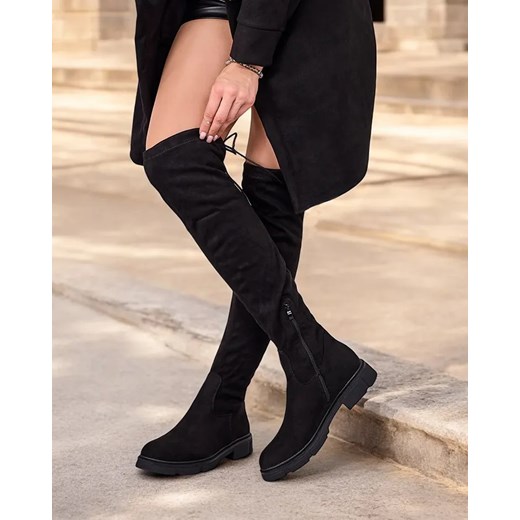 Royalfashion Damskie wsuwane kozaki za kolano Robus Royalfashion.pl 39 promocja royalfashion.pl