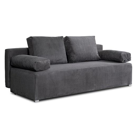 Ciemnoszara nowoczesna sofa sztruksowa - Ardala ze sklepu Edinos.pl w kategorii Sofy i kanapy - zdjęcie 175422760
