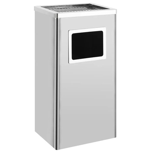 Srebrny kosz na odpady z wyjmowanym wkładem 45L S5-Z78 - id: 46010 - marki Elior - 175422790 Srebrny kosz na odpady z wyjmowanym wkładem 45L S5-Z78 ze sklepu Edinos.pl w kategorii Dom - zdjęcie 175422790