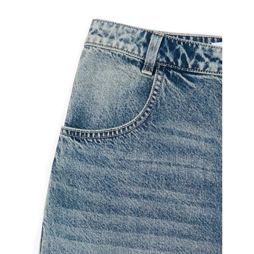 Cropp - Niebieskie jeansy skater z efektem sprania - niebieski Cropp 36 Cropp