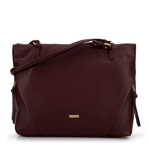 Damska shopperka z ukośnymi kieszeniami bordowa ze sklepu WITTCHEN w kategorii Torby Shopper bag - zdjęcie 175427750