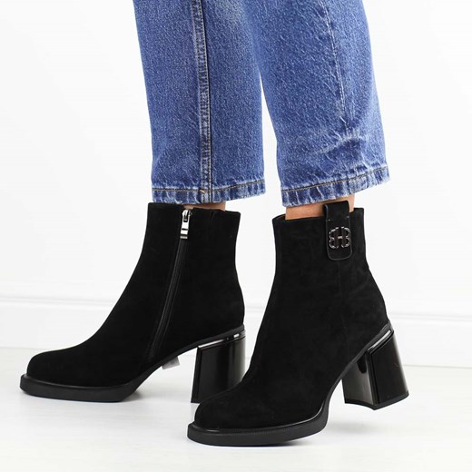 Czarne skórzane botki damskie T.Sokolski 264 ze sklepu suzana.pl w kategorii Botki - zdjęcie 175433704