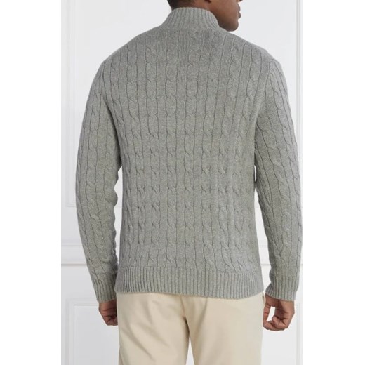 Sweter męski Polo Ralph Lauren z dekoltem w serek szary casualowy