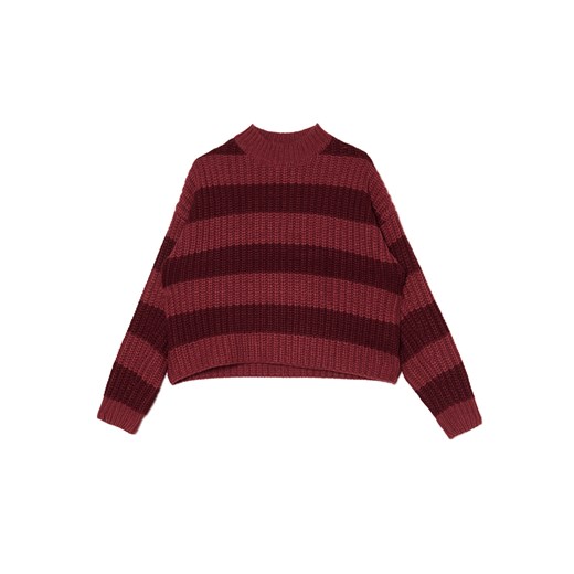 Cropp - Bordowy sweter w paski - kasztanowy - id: 3478W-83X - marki Cropp - 175439664 Cropp - Bordowy sweter w paski - kasztanowy ze sklepu Cropp w kategorii Swetry damskie - zdjęcie 175439664