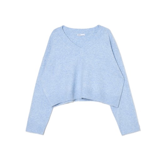 Cropp - Gładki jasnoniebieski sweter - błękitny Cropp L Cropp