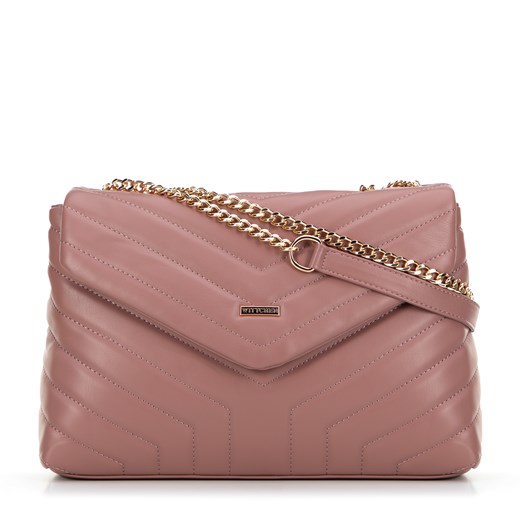 Damska crossbody na łańcuszku z ekoskóry różowa ze sklepu WITTCHEN w kategorii Listonoszki - zdjęcie 175440210