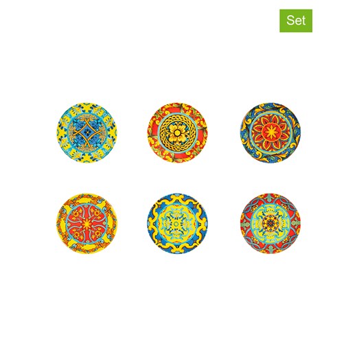 Trendy Kitchen by EXCÉLSA Talerzyki deserowe (6 szt.) "Trinacria" ze wzorem - Ø 15 cm - id: 13046112 - marki Trendy Kitchen By Excélsa - 175442200 Trendy Kitchen by EXCÉLSA Talerzyki deserowe (6 szt.) "Trinacria" ze wzorem - Ø 15 cm ze sklepu Limango Polska w kategorii Naczynia - zdjęcie 175442200