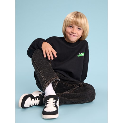 Sinsay - Bluza z napisem - czarny Sinsay 128 Sinsay