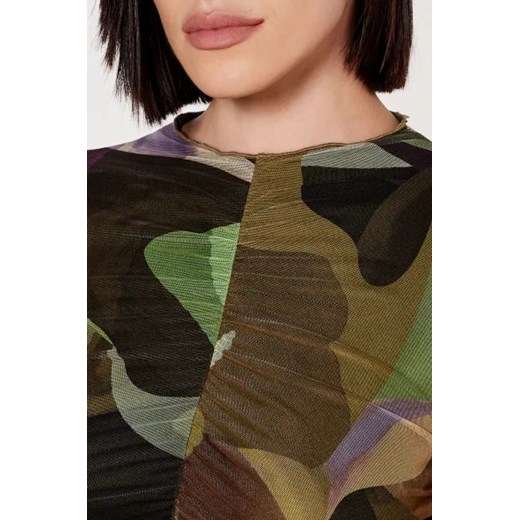 Sukienka Desigual w abstrakcyjne wzory na spacer z okrągłym dekoltem casual
