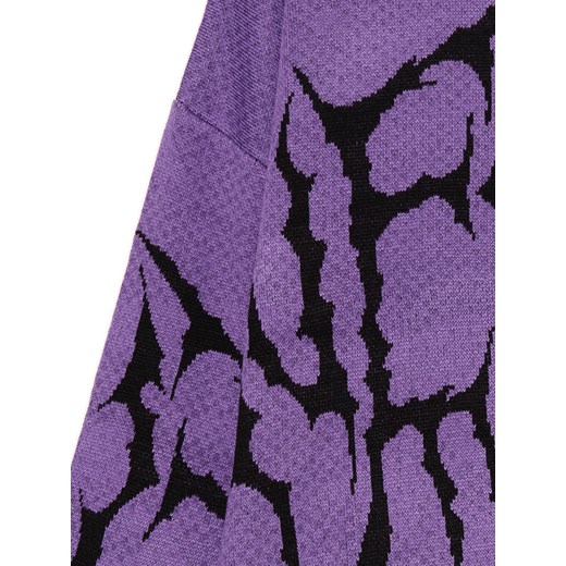 Cropp - Fioletowy sweter z nadrukiem - fioletowy Cropp L Cropp