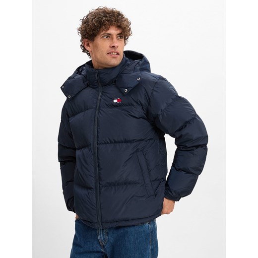 Tommy Jeans Męska kurtka puchowa Mężczyźni Sztuczne włókno granatowy jednolity ze sklepu vangraaf w kategorii Kurtki męskie - zdjęcie 175451364