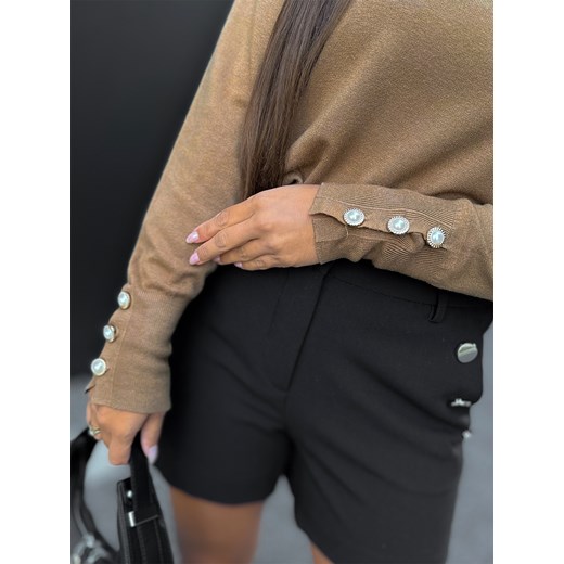 Sweter damski beżowy z golfem 