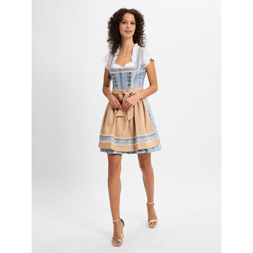 Krüger Dirndl Damski dirndl Kobiety Sztuczne włókno jasnoniebieski wzorzysty ze sklepu vangraaf w kategorii Sukienki - zdjęcie 175452472
