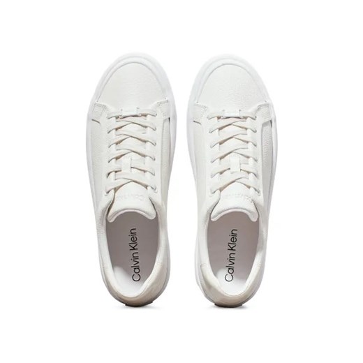 Buty sportowe damskie Calvin Klein sneakersy na płaskiej podeszwie sznurowane z tworzywa sztucznego