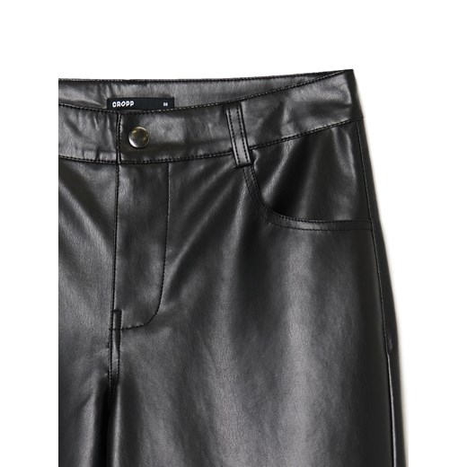 Cropp - Spodnie straight z imitacji skóry - czarny Cropp 42 Cropp