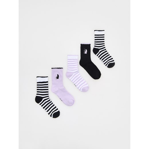 Reserved - Bawełniane skarpetki 5 pack - czarny ze sklepu Reserved w kategorii Skarpetki dziecięce - zdjęcie 175457962