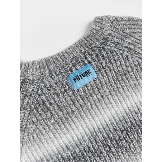 Reserved - Strukturalny sweter w paski - jasnoszary Reserved 158/164 (12-13 lat) Reserved
