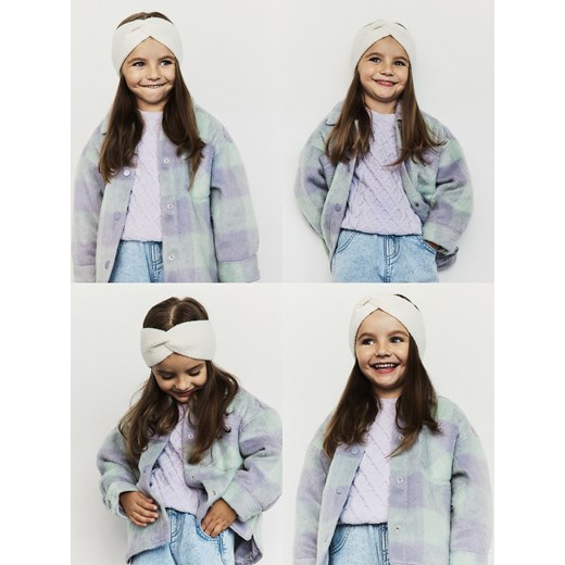 Reserved - Sweter z ozdobnym splotem - lawendowy Reserved 92 (1 Reserved