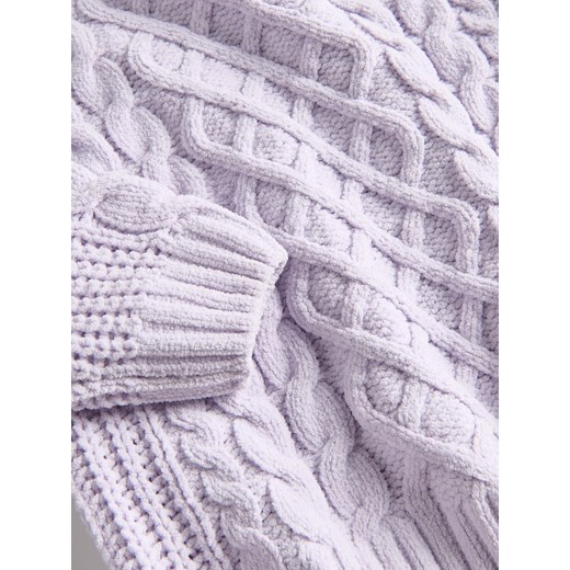 Reserved - Sweter z ozdobnym splotem - lawendowy Reserved 110 (4-5 lat) Reserved