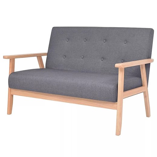 2-osobowa ciemnoszara sofa retro - Garner 2X ze sklepu Edinos.pl w kategorii Sofy i kanapy - zdjęcie 175459014